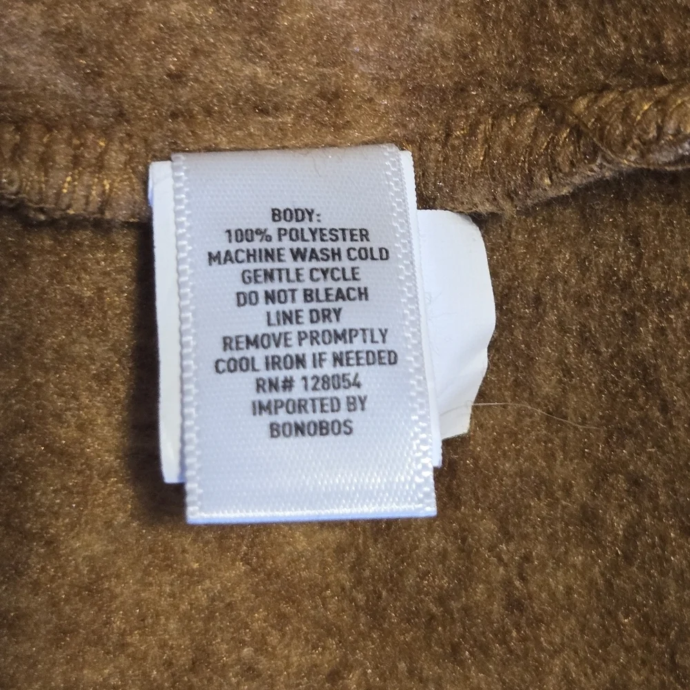 Bonobos Mens Brown Patch Pocket Button Front Polar Fleece Chore Jacket Small - Picture 7 of 9